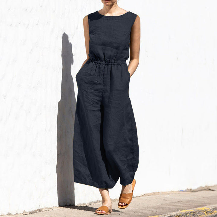 Janice - Casual Sleeveless Pocket Jumpsuit