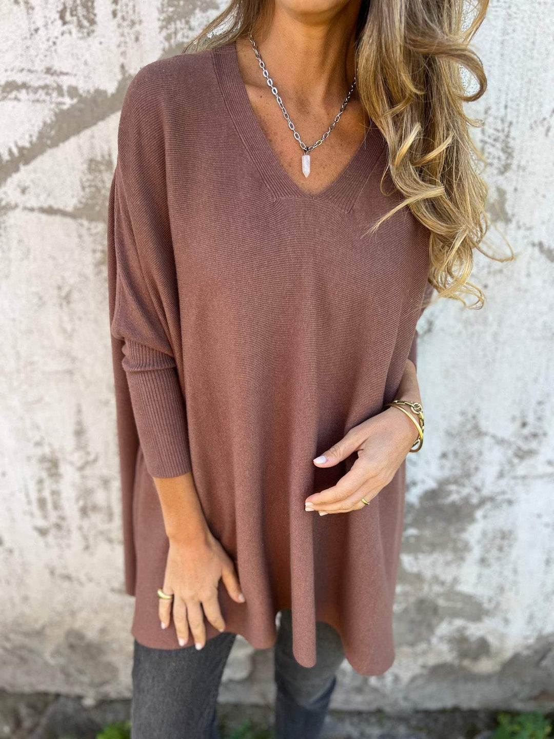 Céline | Cosy V-Neck Oversized Jumper