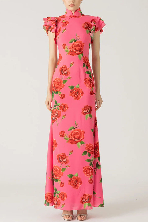 Valery - Floral Mandarin Dress