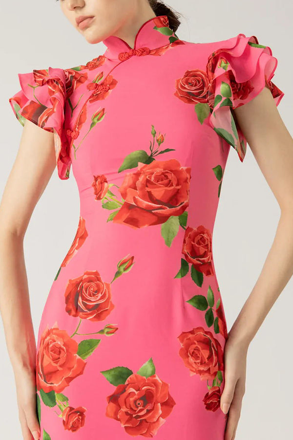 Valery - Floral Mandarin Dress