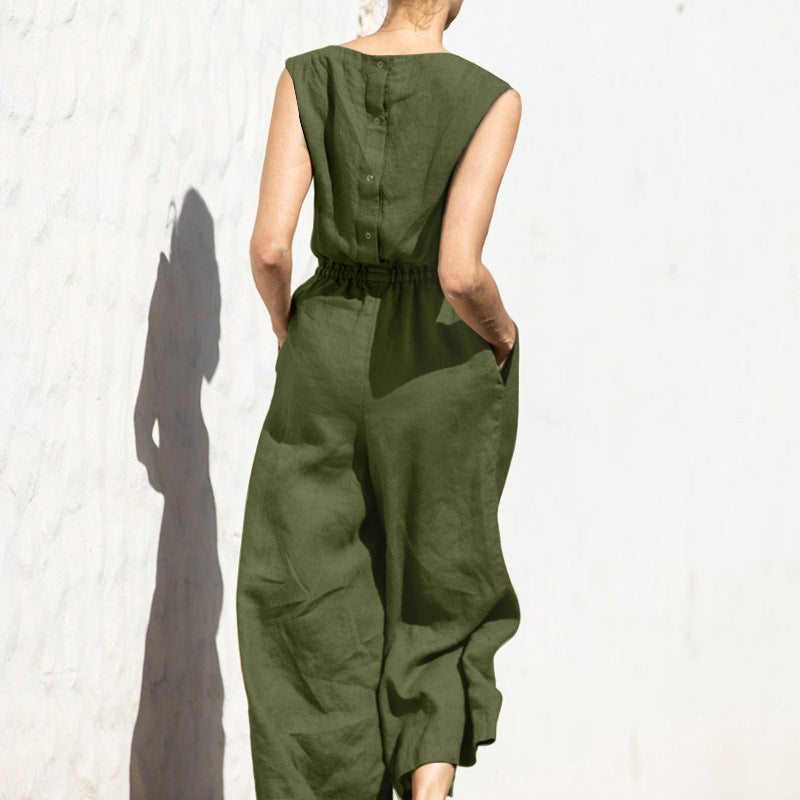 Janice - Casual Sleeveless Pocket Jumpsuit