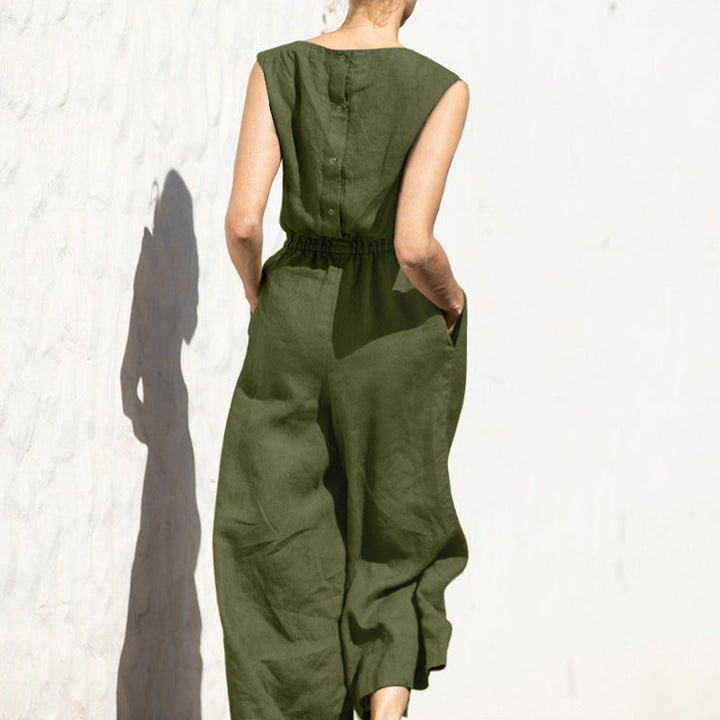 Janice - Casual Sleeveless Pocket Jumpsuit