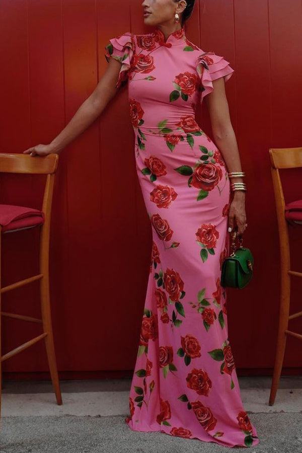 Valery - Floral Mandarin Dress