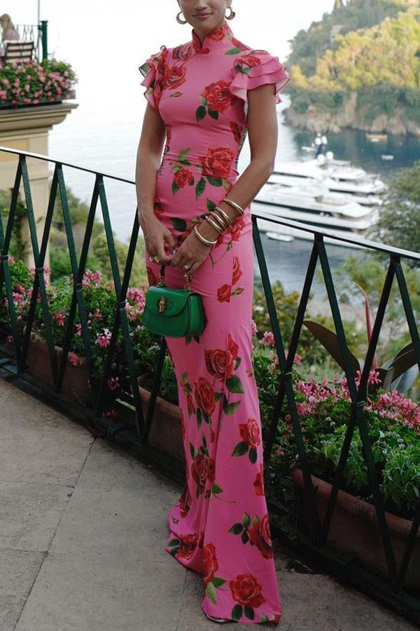 Valery - Floral Mandarin Dress