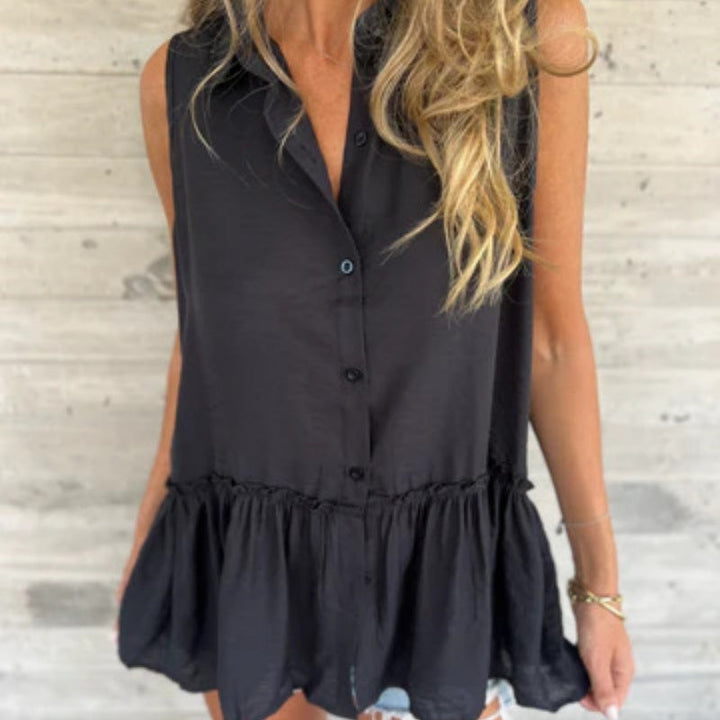 Shiva - Ruffle Buttoned Top