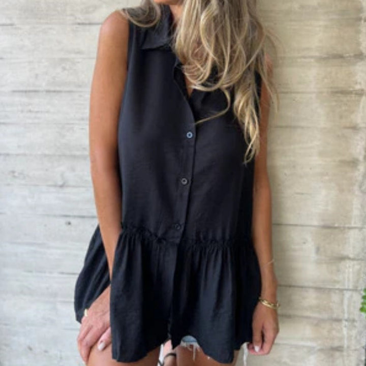 Shiva - Ruffle Buttoned Top